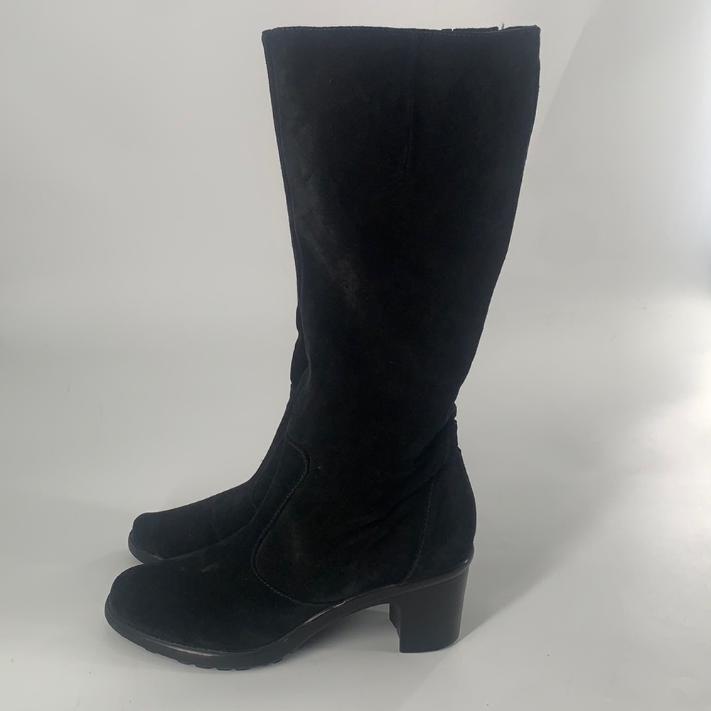 Dansko black leather upper lining heeled boots size 10
